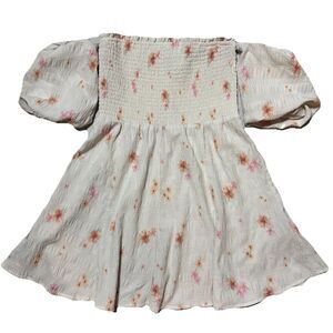 Womens Small Off The Shoulder mini dress Dainty Boho Cottage Cottagecore Femme